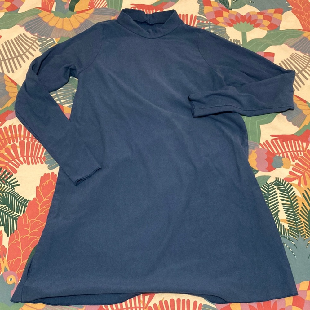 GAIA CONCEPTIONS OJAI MOCK NECK TUNIC BLUEBIRD BLUE XL L M NWOT ETHICAL